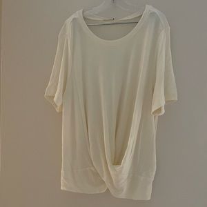 Marine Layer T - cream colored short sleeve t with knotted front.